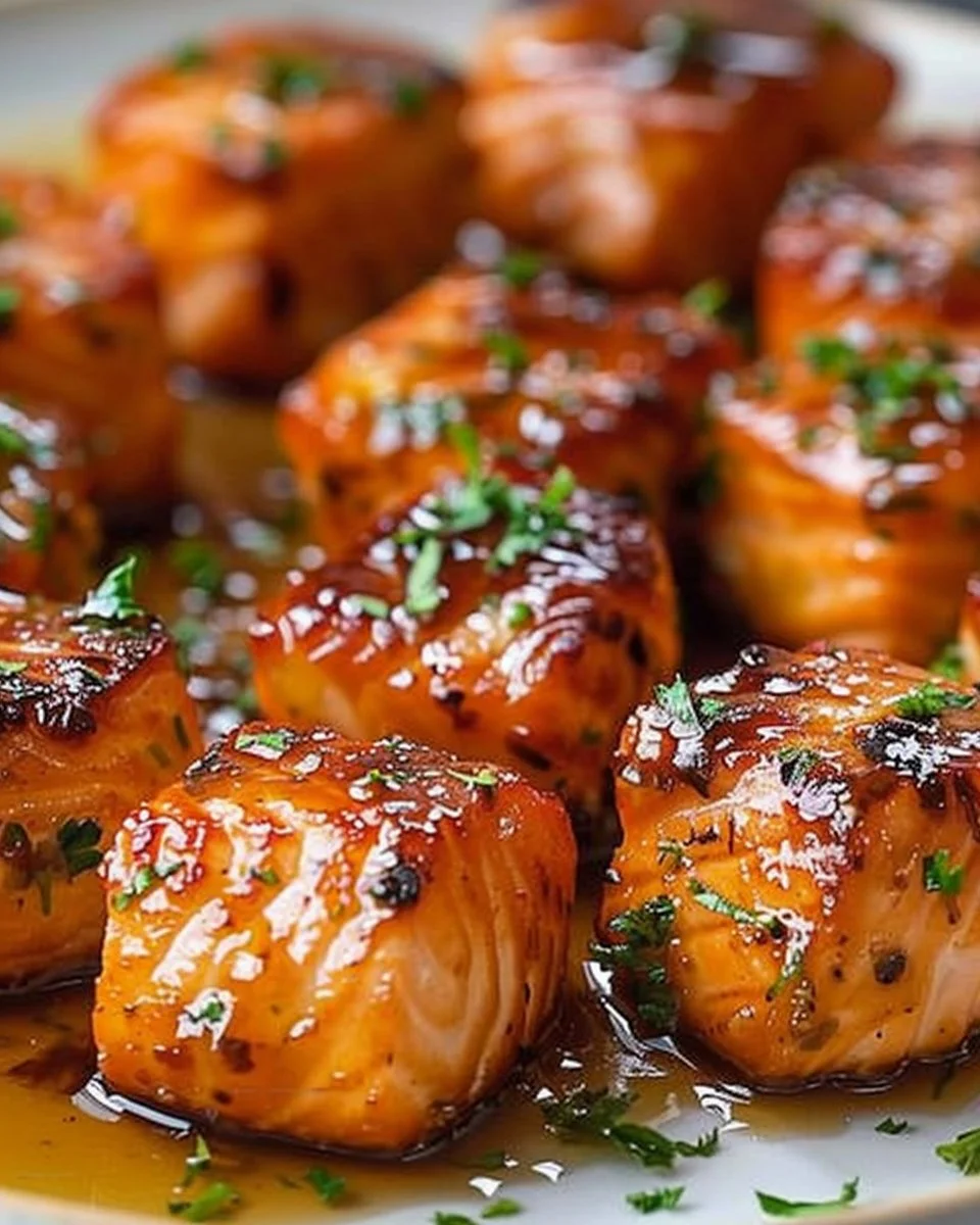 Air Fryer Honey Garlic Salmon Bites