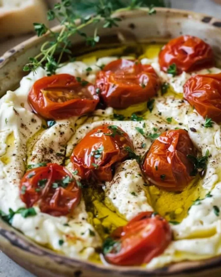 Delicious creamy feta dip served with pita and vegetables