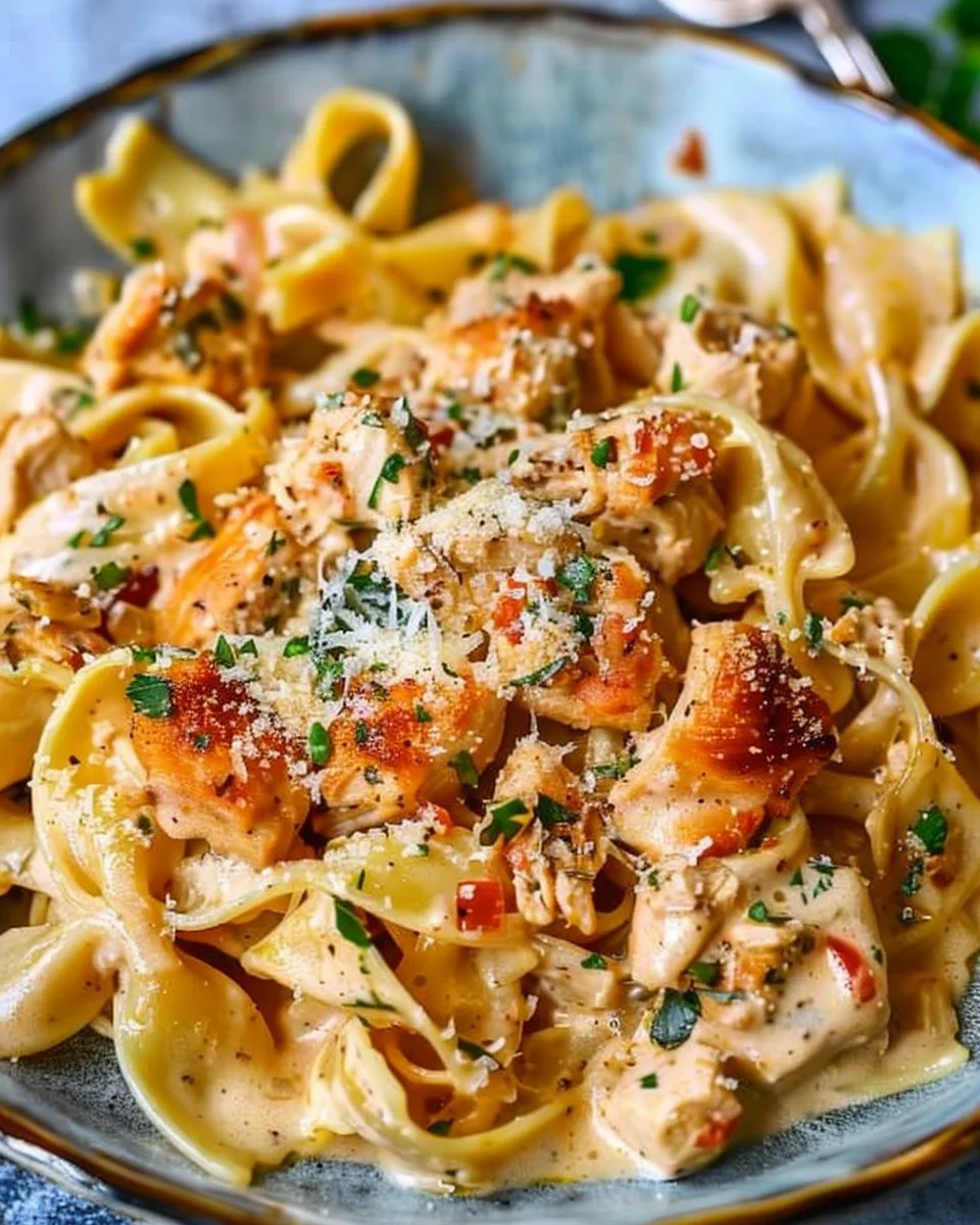 Delicious Marry Me Chicken Pasta served in a bowl with fresh herbs