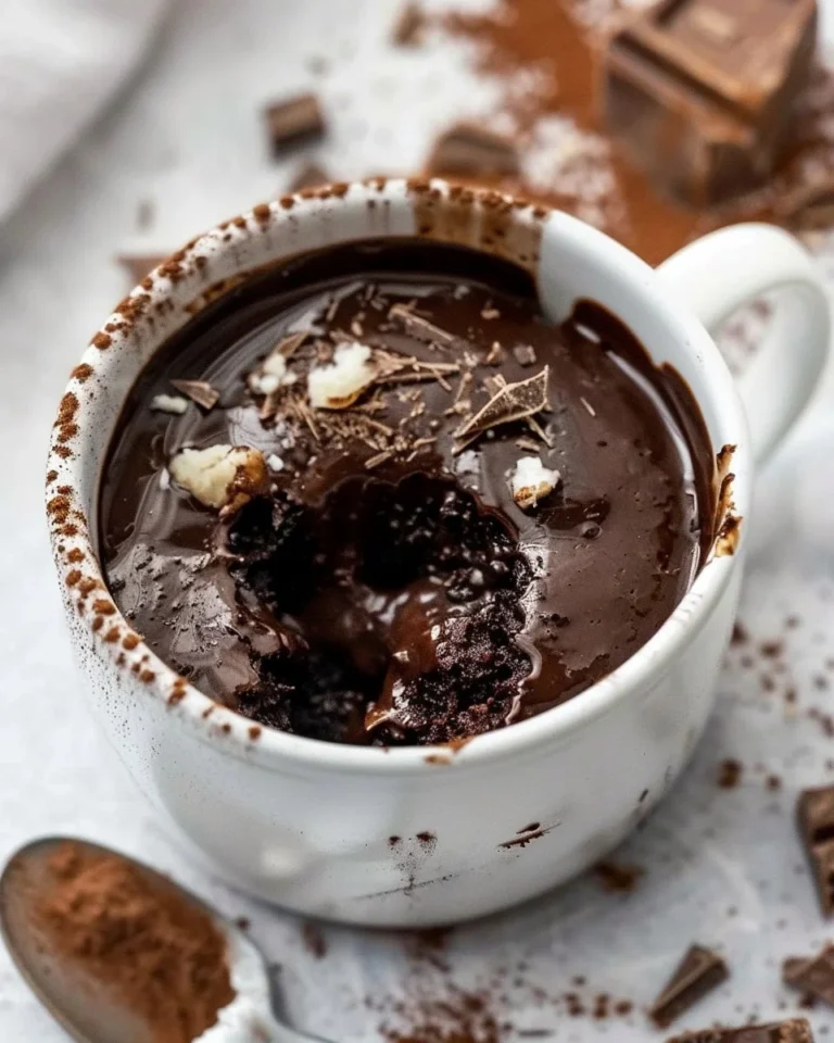 Delicious chocolate protein mug cake ready in 5 minutes for quick recovery.