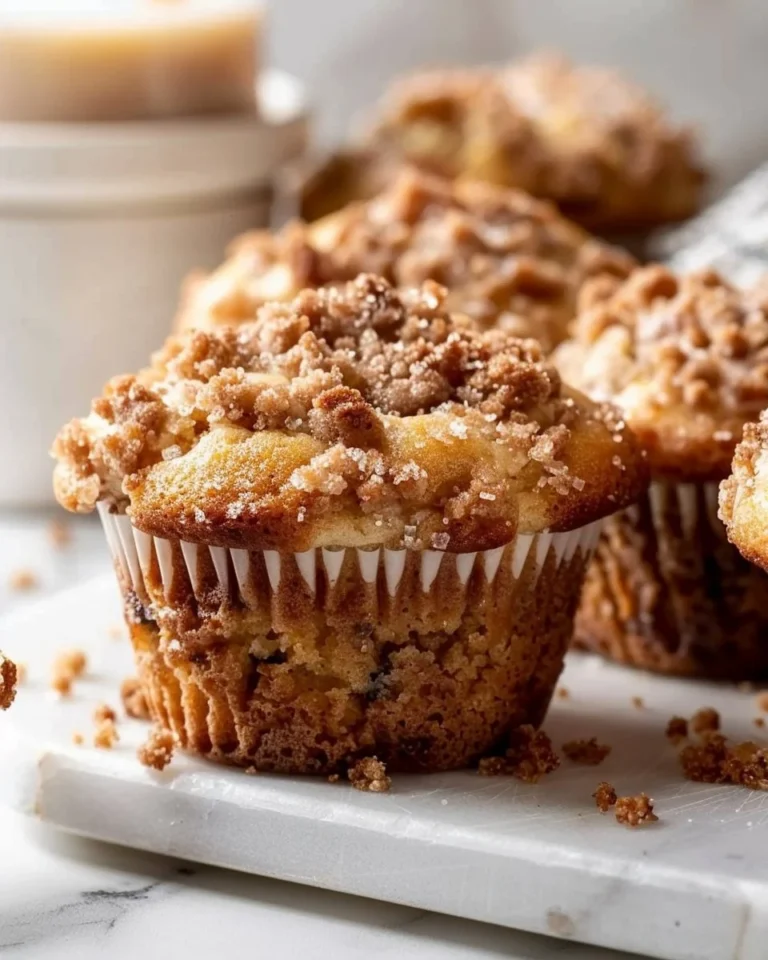 Freshly baked Coffee Cake Muffins with a crumbly streusel topping