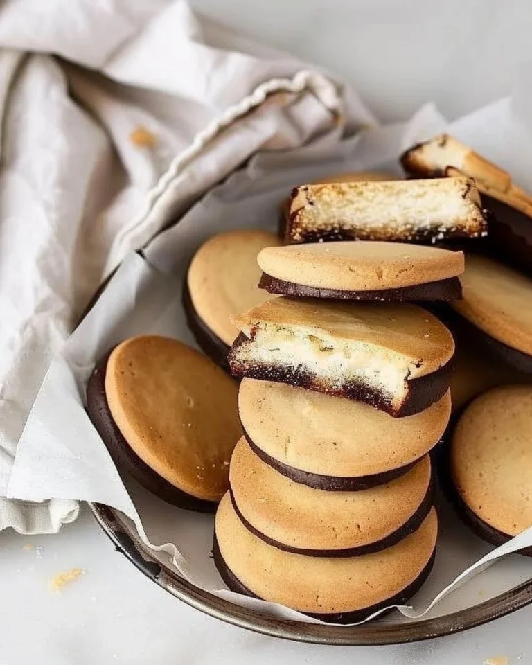 Delicious homemade Milano cookies arranged beautifully on a plate.