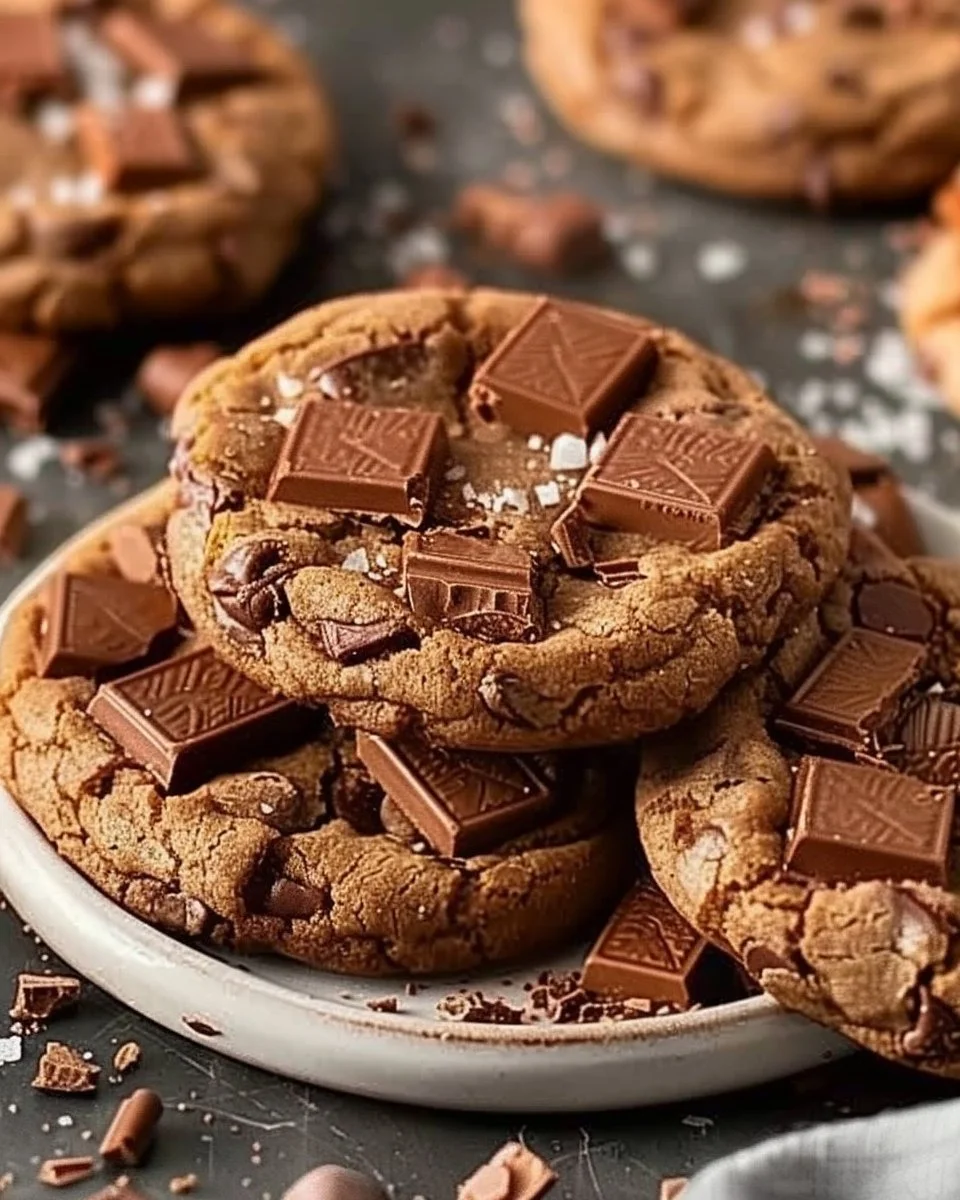 Delicious homemade Kit Kat Cookies with chocolate and crispy wafers