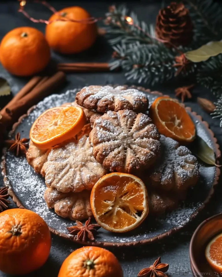 Homemade Orange Clove Cookies on a festive platter