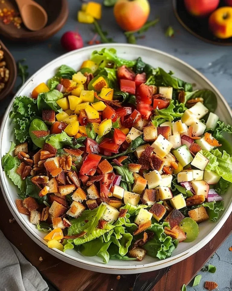 Colorful Autumn Chopped Salad with seasonal vegetables and dressing