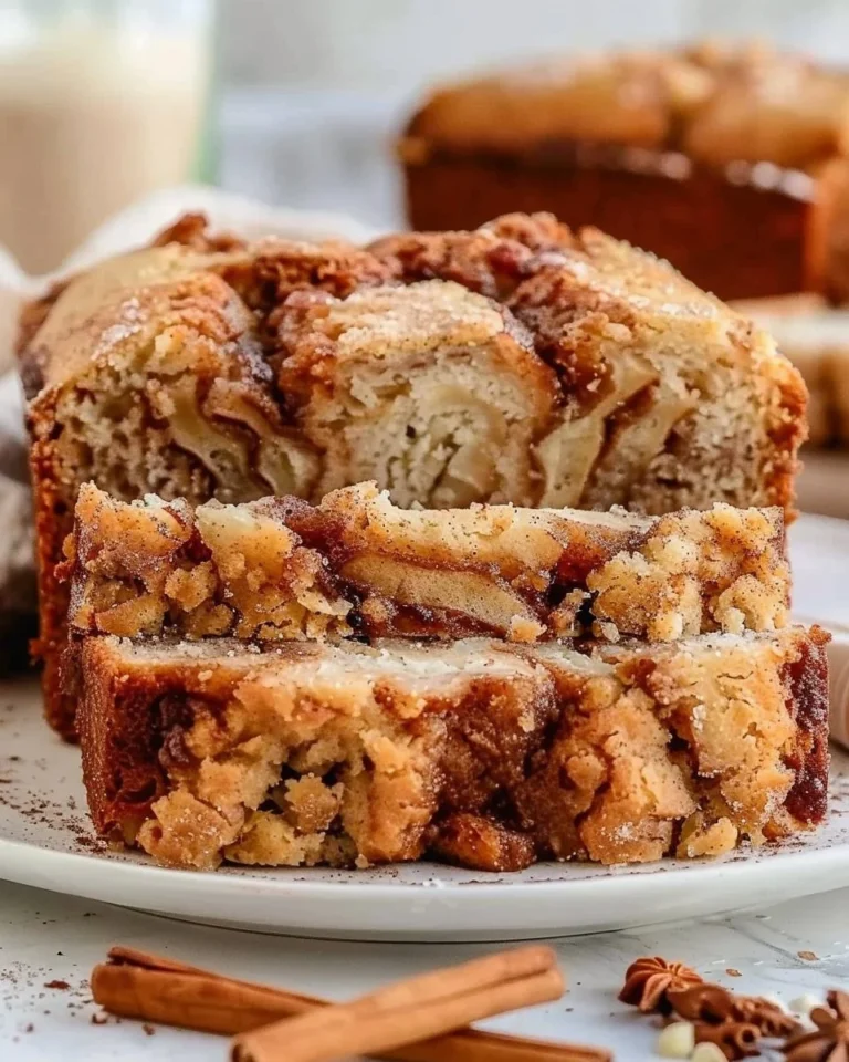 Delicious homemade cinnamon swirl apple bread fresh out of the oven