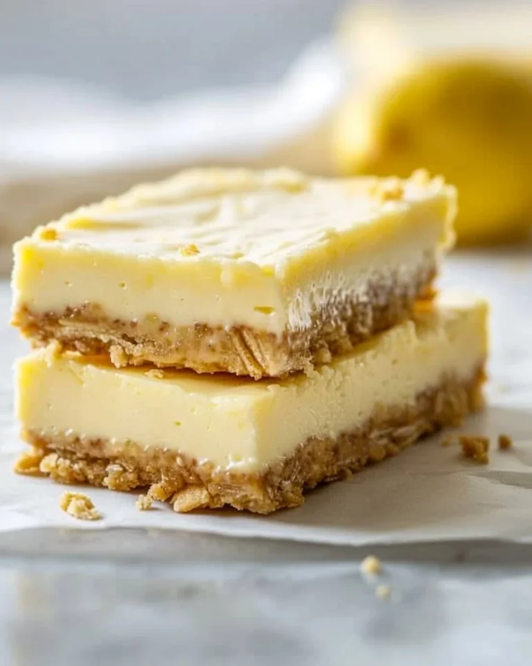 Delicious homemade Lemon Cheesecake Protein Bars on a plate