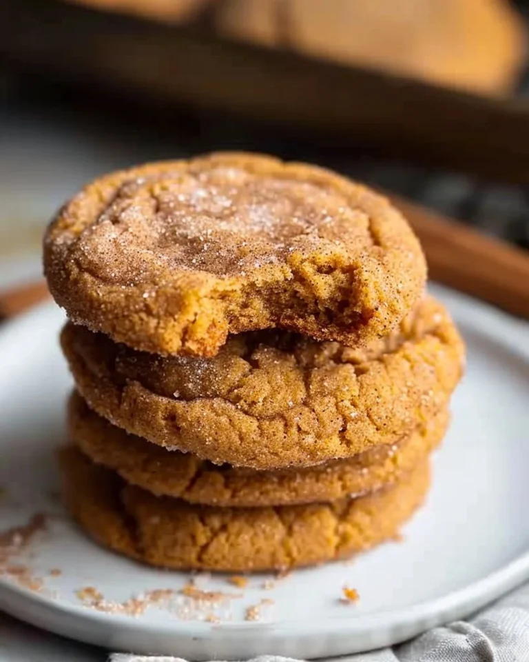 Freshly baked Pumpkin Snickerdoodles on a cooling rack