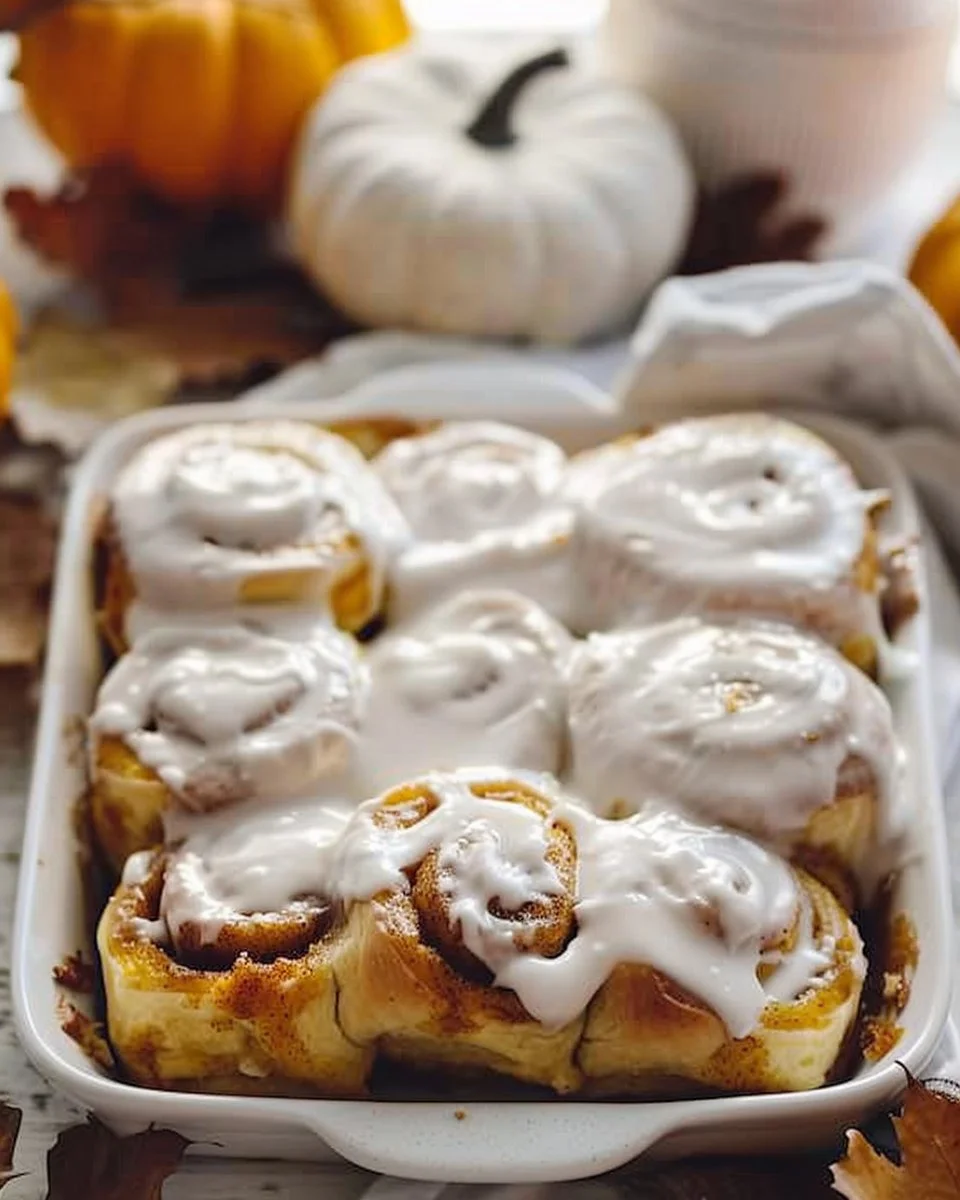 Delicious sourdough pumpkin cinnamon rolls with maple cream cheese frosting